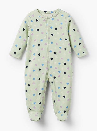 Pack of 3 Juniors Cotton Crew Neck Long Sleeves Sleepsuit with Print-baby-girls-clothing-nightwear-sleepsuits-image-4
