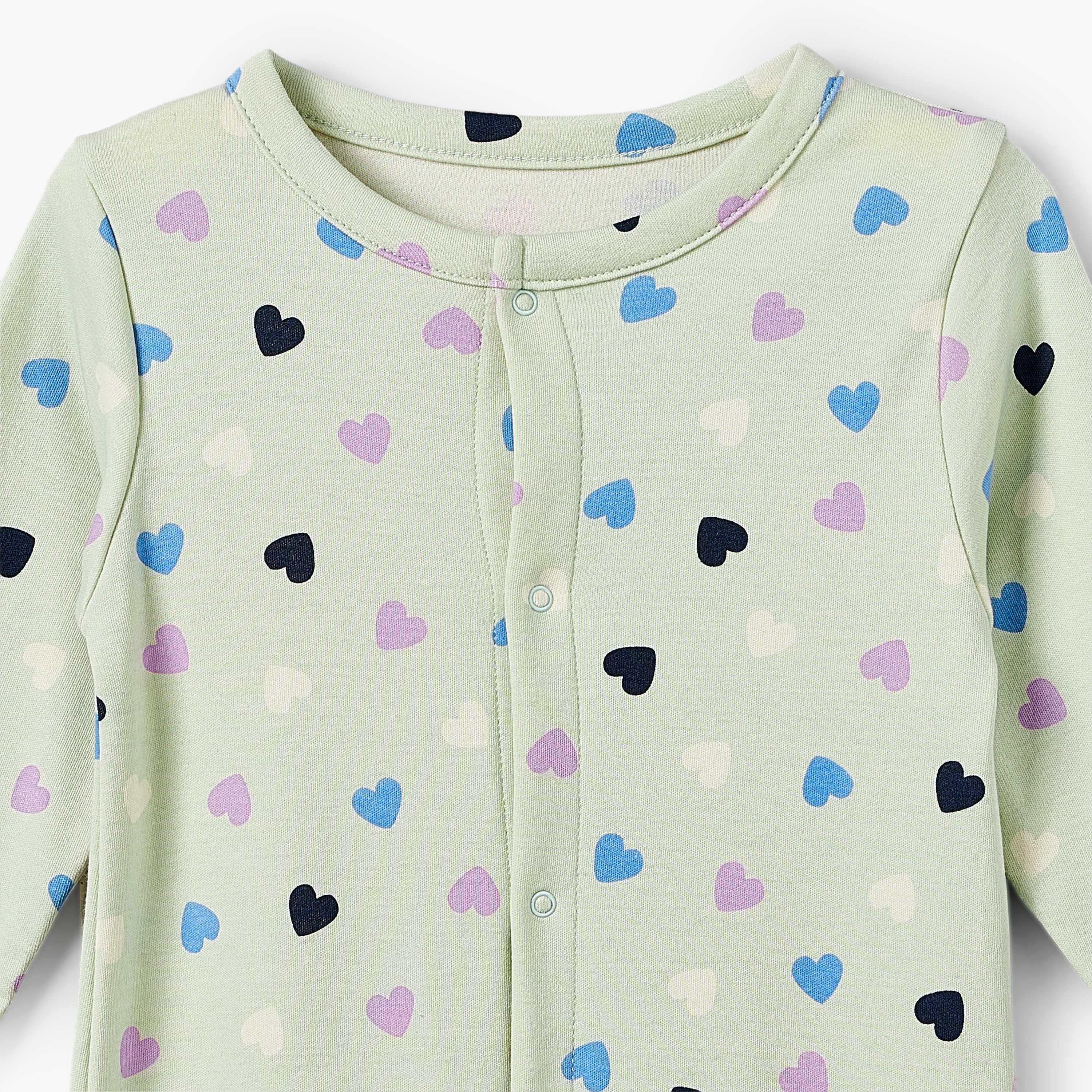 Pack of 3 Juniors Cotton Crew Neck Long Sleeves Sleepsuit with Print