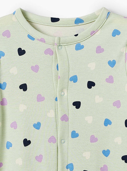 Pack of 3 Juniors Cotton Crew Neck Long Sleeves Sleepsuit with Print-baby-girls-clothing-nightwear-sleepsuits-image-5