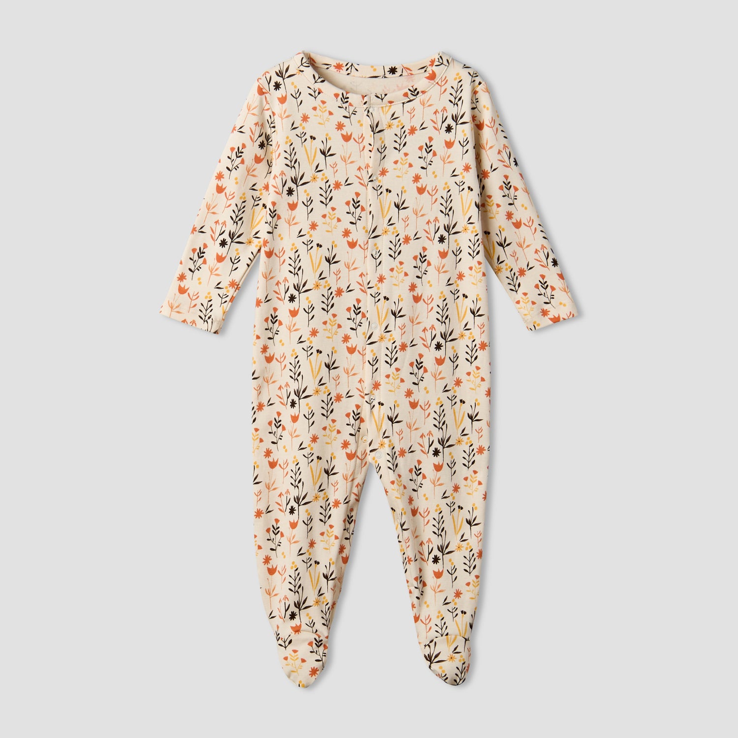 Pack of 3 Juniors Cotton Round Neck Long Sleeve Sleepsuit with Floral Print