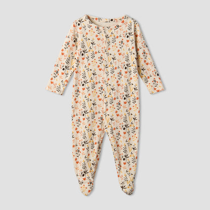 Pack of 3 Juniors Cotton Round Neck Long Sleeve Sleepsuit with Floral Print
