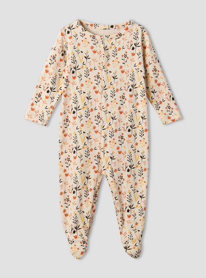 Pack of 3 Juniors Cotton Round Neck Long Sleeve Sleepsuit with Floral Print-baby-girls-clothing-nightwear-sleepsuits-image-3