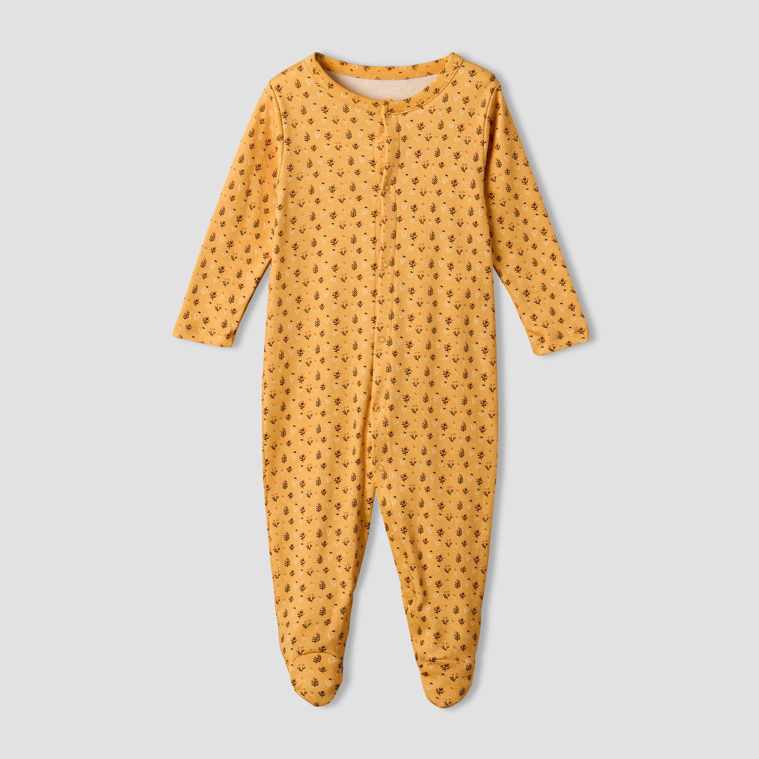 Pack of 3 Juniors Cotton Round Neck Long Sleeve Sleepsuit with Floral Print