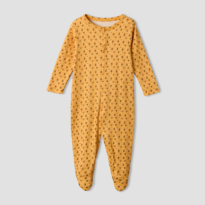 Pack of 3 Juniors Cotton Round Neck Long Sleeve Sleepsuit with Floral Print