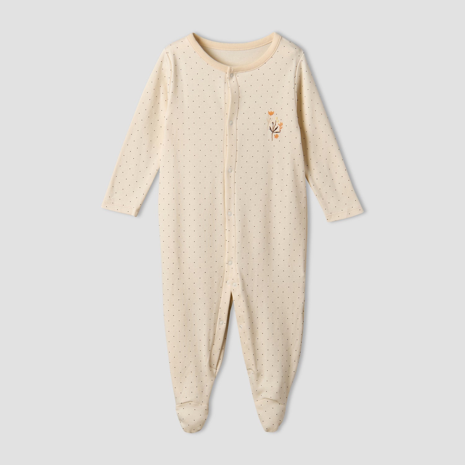 Pack of 3 Juniors Cotton Round Neck Long Sleeve Sleepsuit with Floral Print