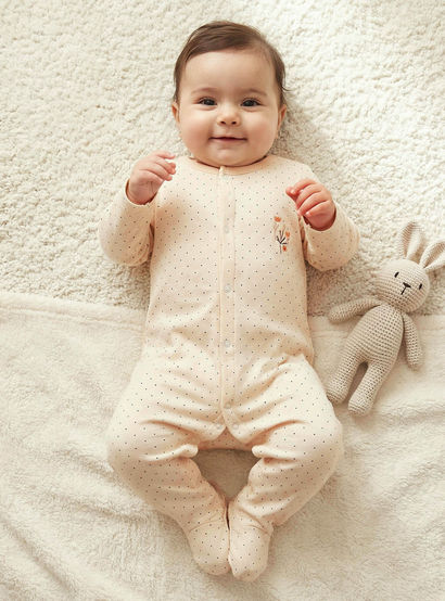 Pack of 3 Juniors Cotton Round Neck Long Sleeve Sleepsuit with Floral Print-baby-girls-clothing-nightwear-sleepsuits-image-1
