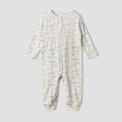 Pack of 3 Juniors Cotton Round Neck Long Sleeves Sleepsuit with Floral Print