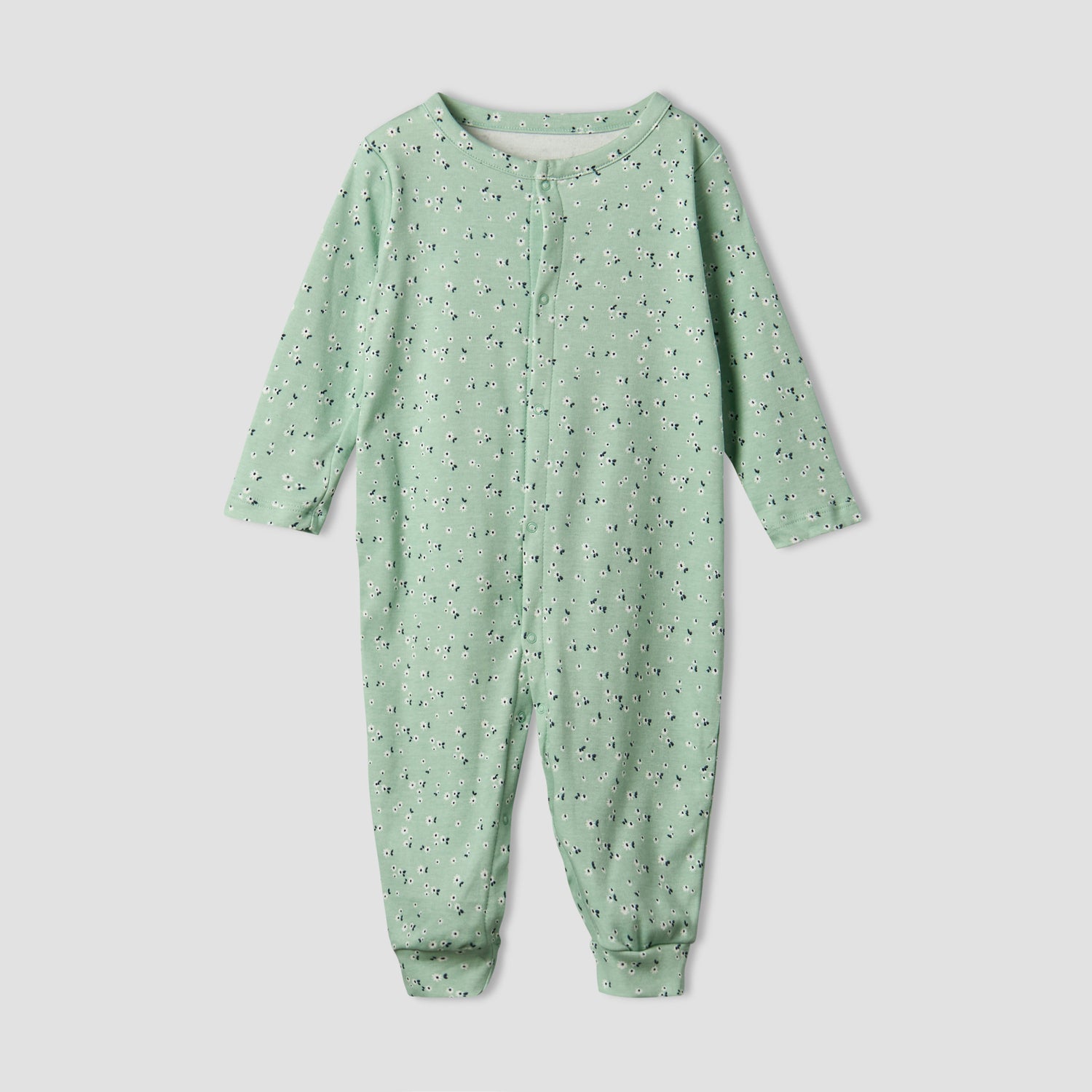 Pack of 3 Juniors Cotton Round Neck Long Sleeves Sleepsuit with Floral Print