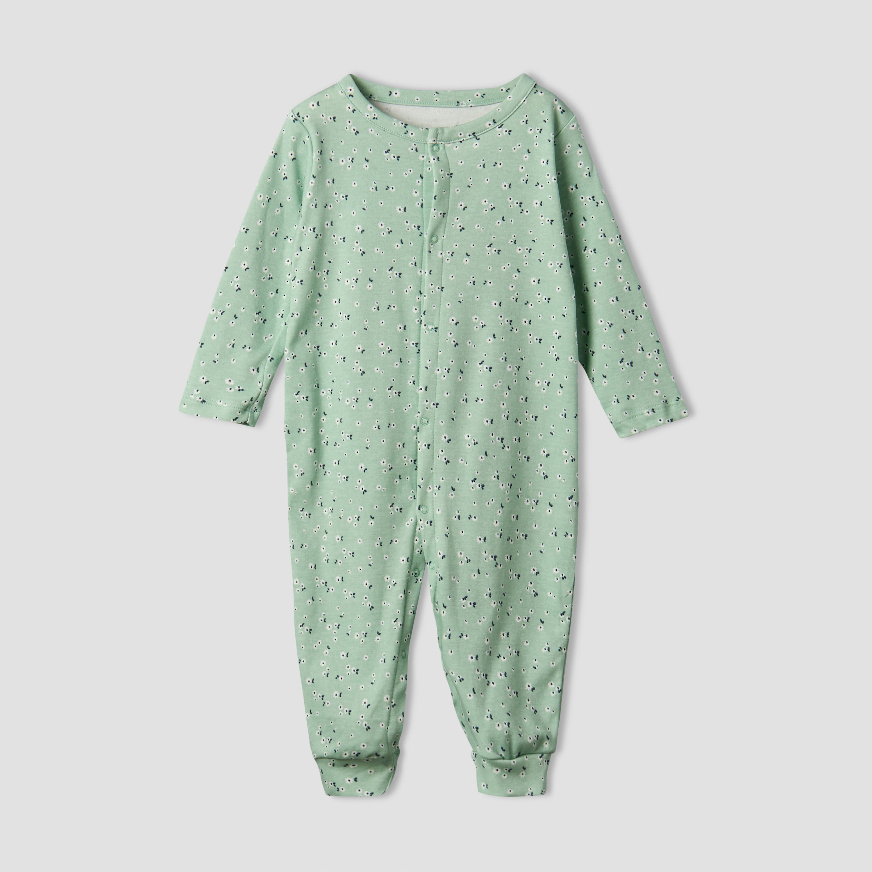 Pack of 3 Juniors Cotton Round Neck Long Sleeves Sleepsuit with Floral Print