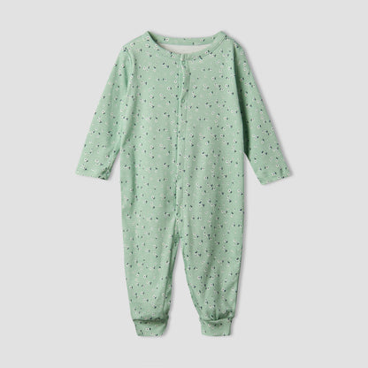 Pack of 3 Juniors Cotton Round Neck Long Sleeves Sleepsuit with Floral Print