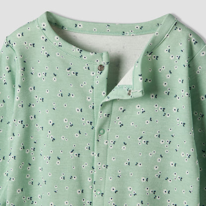 Pack of 3 Juniors Cotton Round Neck Long Sleeves Sleepsuit with Floral Print