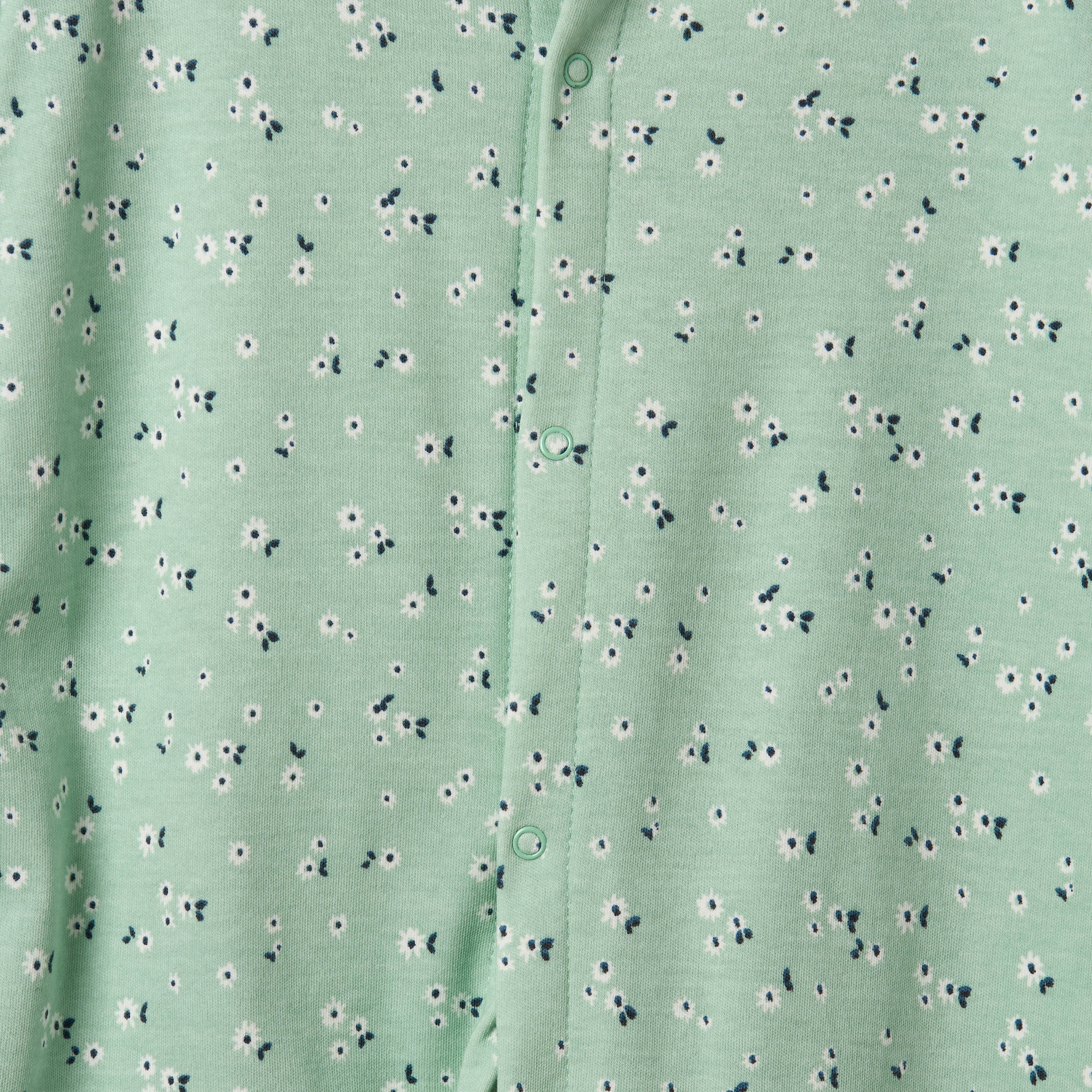 Pack of 3 Juniors Cotton Round Neck Long Sleeves Sleepsuit with Floral Print