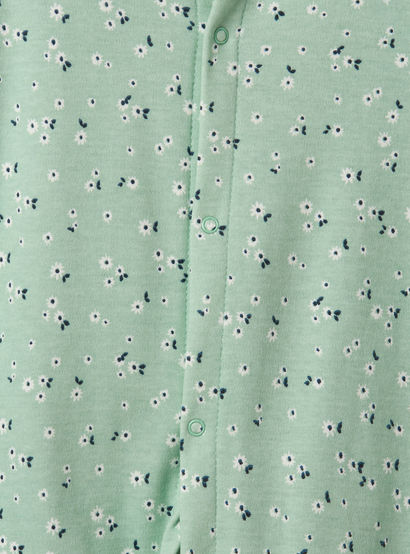 Pack of 3 Juniors Cotton Round Neck Long Sleeves Sleepsuit with Floral Print-baby-girls-clothing-nightwear-sleepsuits-image-8