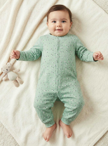 Pack of 3 Juniors Cotton Round Neck Long Sleeves Sleepsuit with Floral Print-baby-girls-clothing-nightwear-sleepsuits-image-1