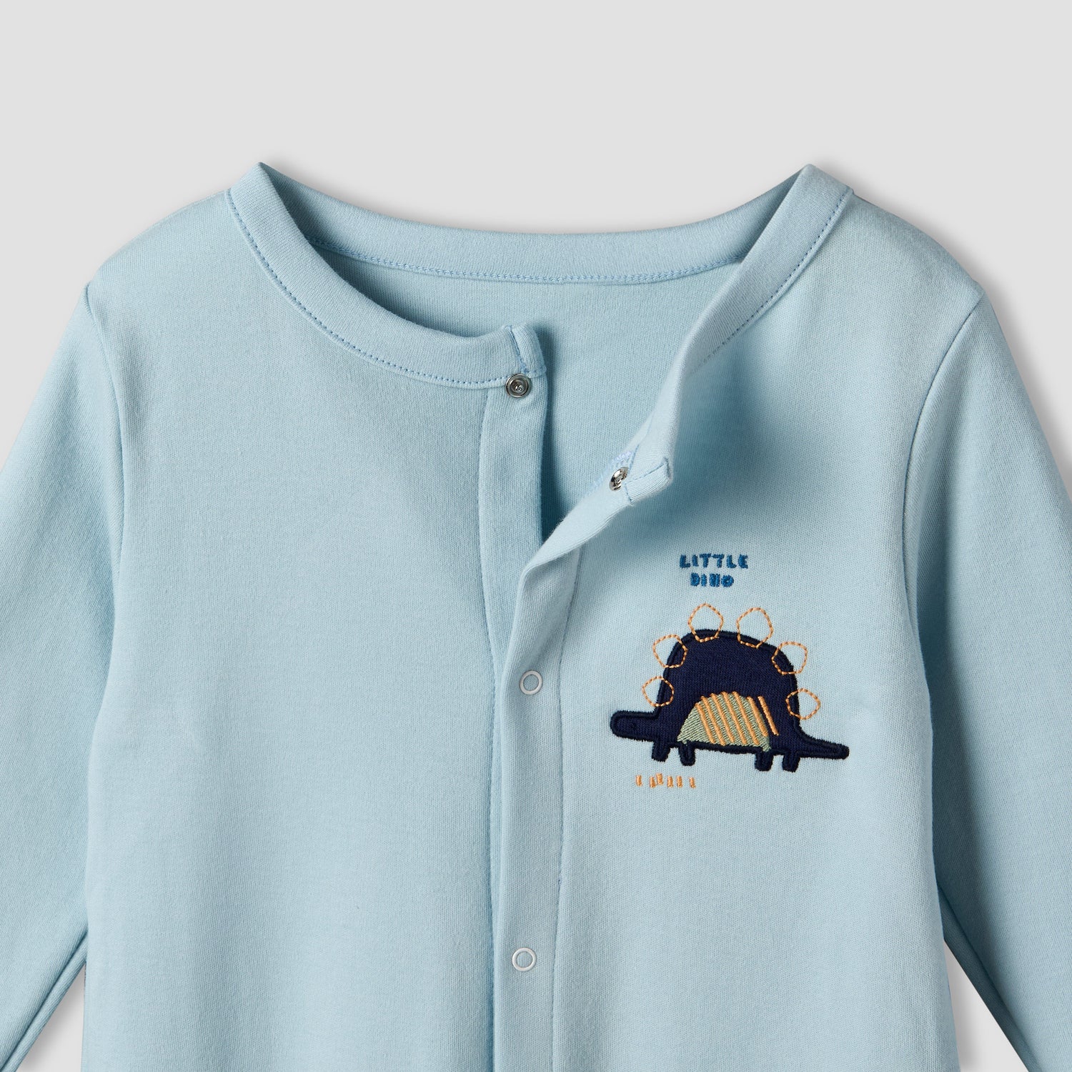 Pack of 3 Juniors Cotton Round Neck Long Sleeves Sleepsuit with Dinosaur Print