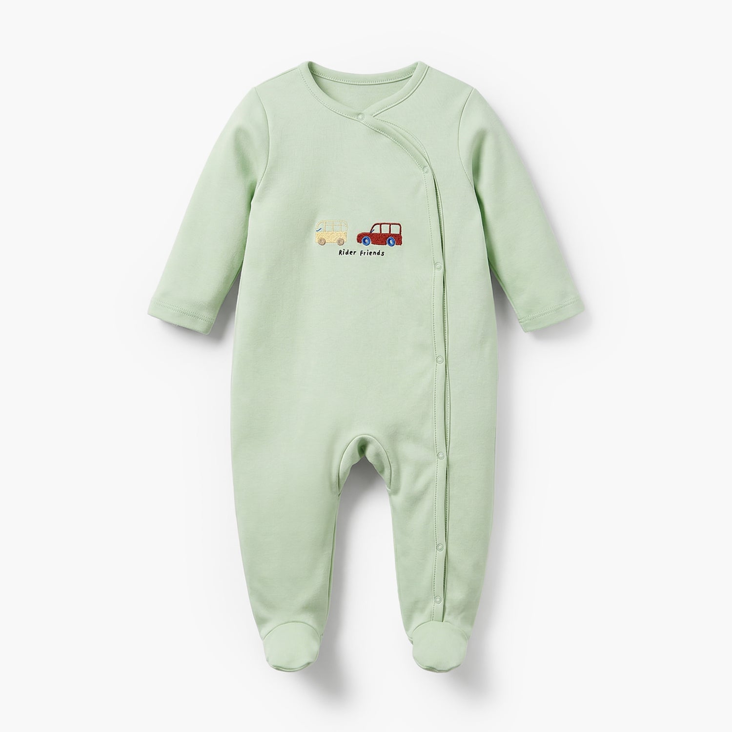 Pack of 3 Juniors Cotton Crew Neck Long Sleeves Sleepsuit with Car Print
