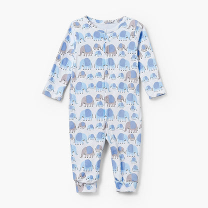 Pack of 3 Juniors Cotton Crew Neck Long Sleeves Sleepsuit with Elephant Print