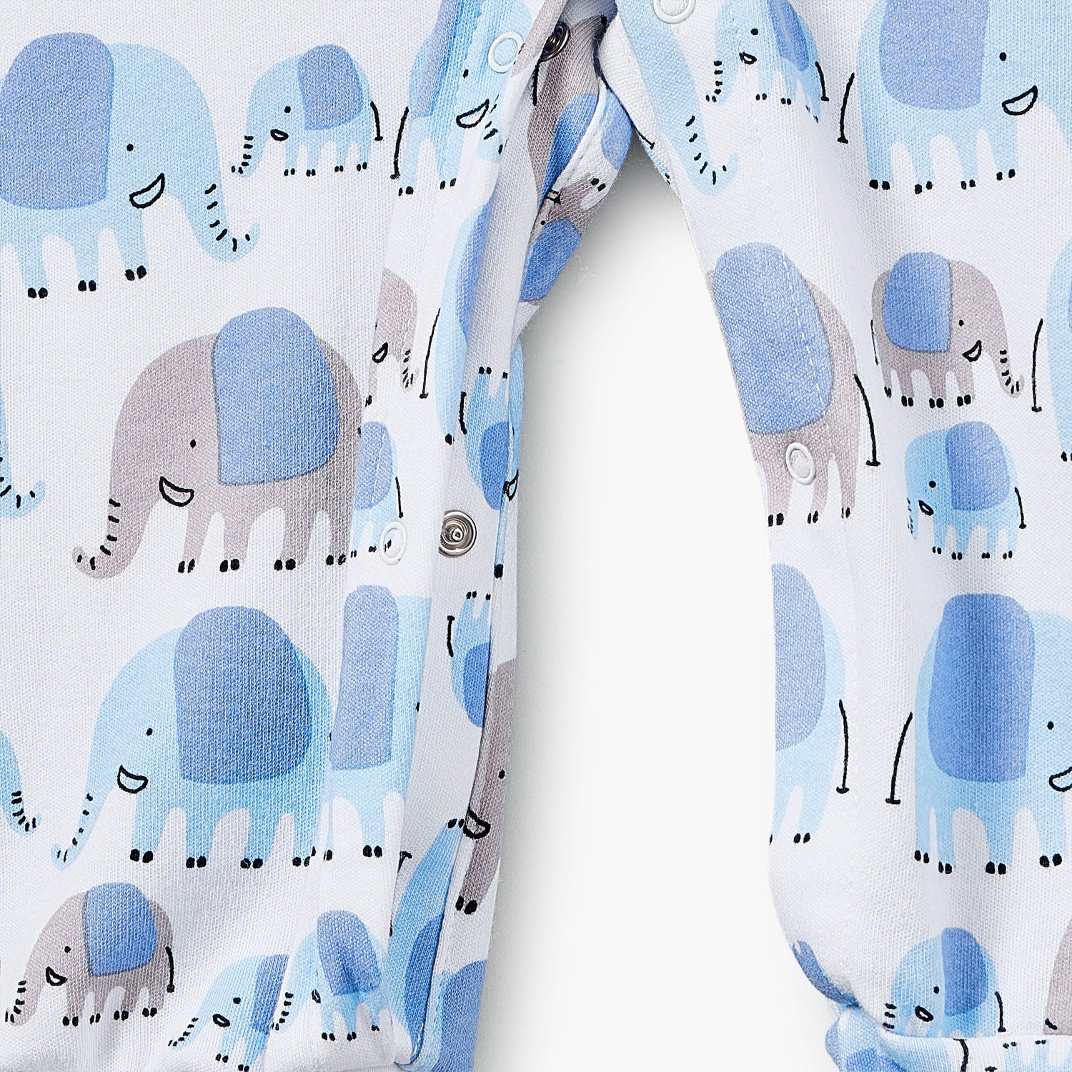 Pack of 3 Juniors Cotton Crew Neck Long Sleeves Sleepsuit with Elephant Print