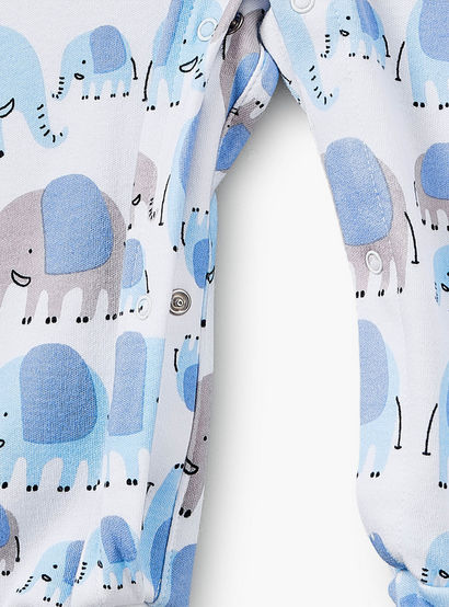 Pack of 3 Juniors Cotton Crew Neck Long Sleeves Sleepsuit with Elephant Print-baby-boys-clothing-nightwear-sleepsuits-image-6