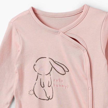 Pack of 3 Juniors Cotton Crew Neck Long Sleeves Sleepsuit with Bunny Print