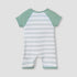 Juniors Turtle Applique Striped Romper with Raglan Sleeves - HomeBabyBoysClothingRompers