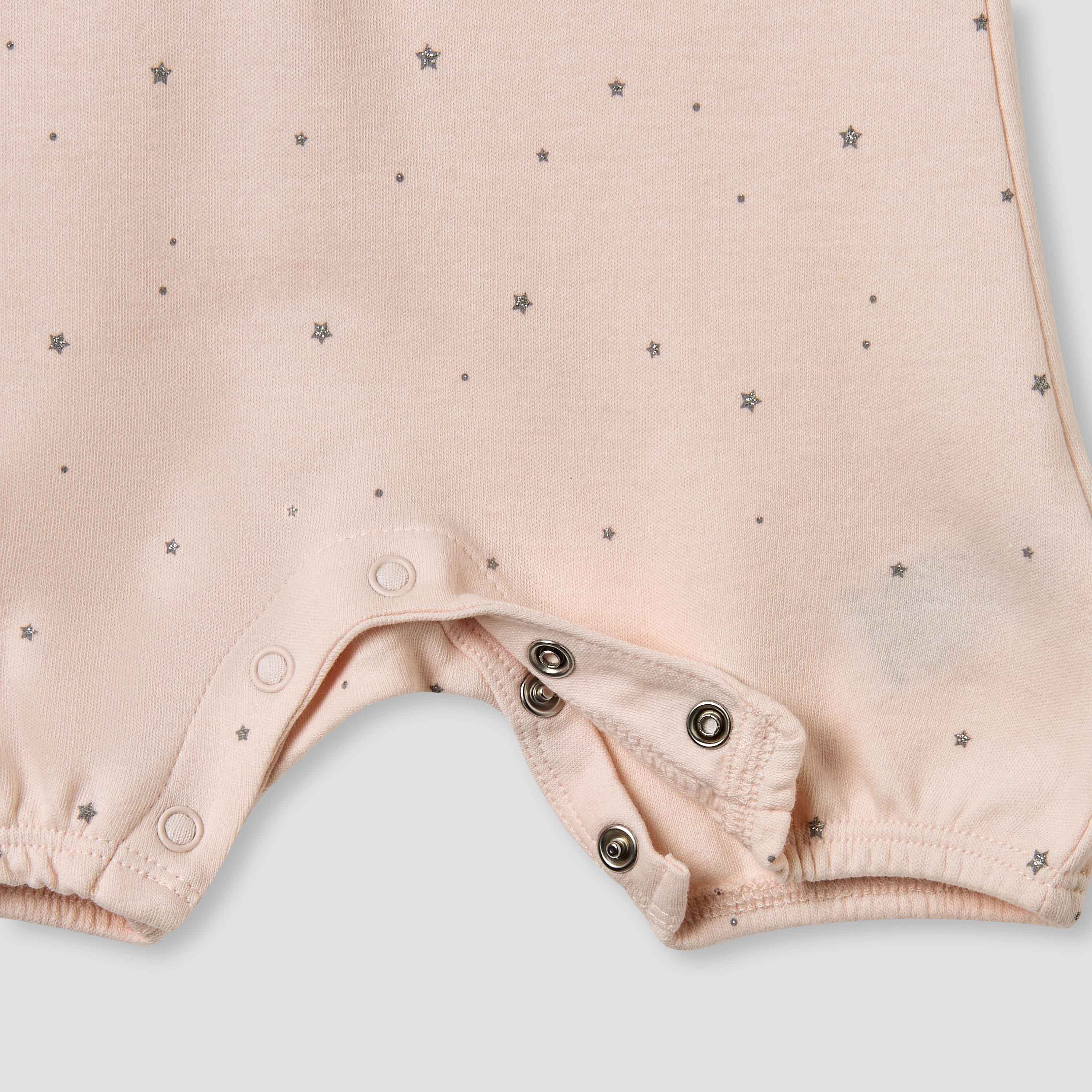 Juniors Ballerina Print Romper with Puff Sleeves