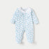 Juniors Heart Print Closed Feet Sleepsuit with Long Sleeves and Button Closure - Blue / 12-18 mths
