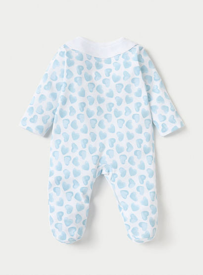 Juniors Heart Print Closed Feet Sleepsuit with Long Sleeves and Button Closure-baby-girls-clothing-nightwear-sleepsuits-image-2