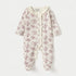 Juniors Floral Print Closed Feet Sleepsuit with Long Sleeves and Button Closure - Beige / 12-18 mths
