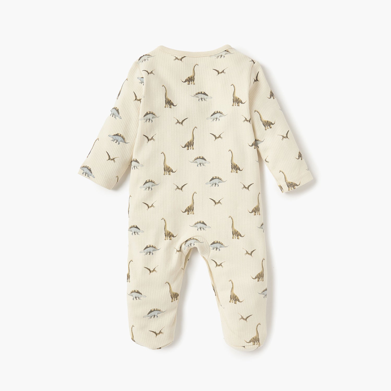 Juniors Dino Print Closed Feet Sleepsuit with Button Closure