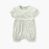 Juniors Floral Print Romper with Round Neck and Short Sleeves - Green / 12-18 mths