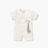 Juniors Giraffe Print Romper with Round Neck and Short Sleeves - Cream / 12-18 mths