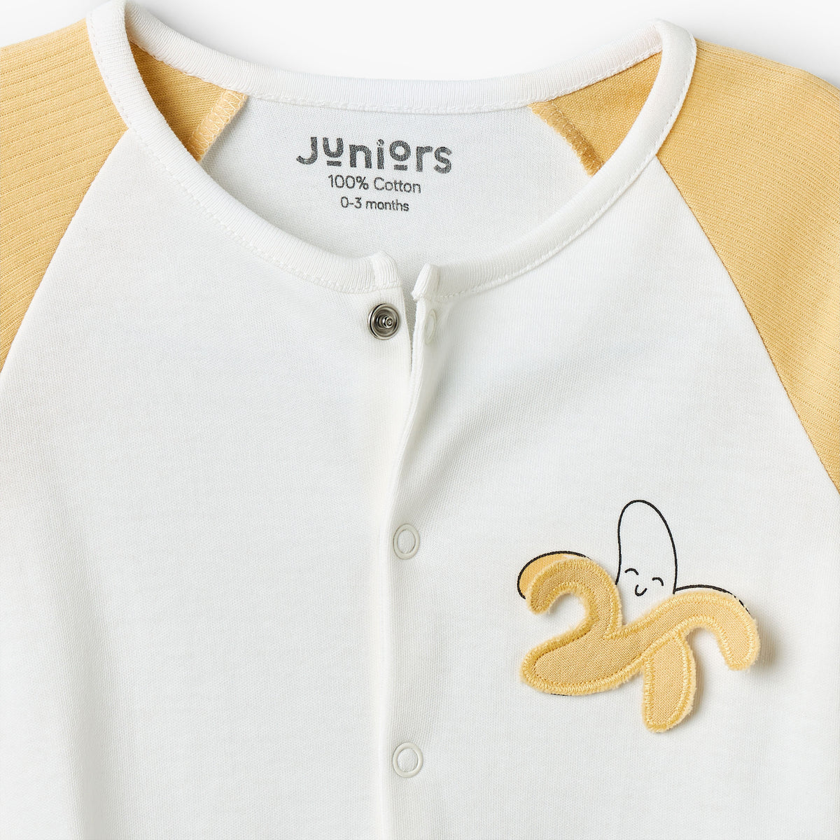 Juniors Cotton Round Neck Long Sleeves Sleepsuit with Food Applique