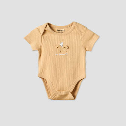 Pack of 2 Juniors Round Neck Bodysuit with Food Print