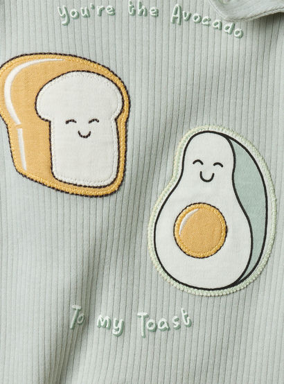 Juniors Crew Neck Short Sleeves T-shirt and Dungaree Set with Avocado Toast Print-baby-boys-clothing-setsandcoords-image-10