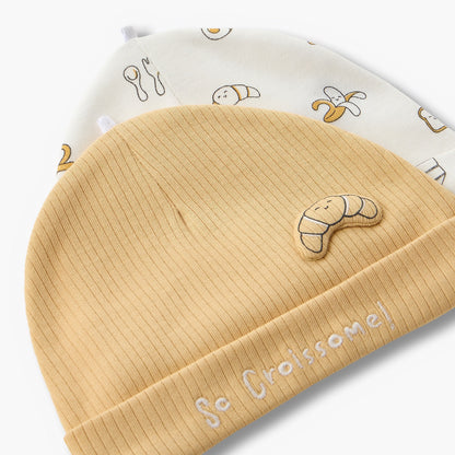 Pack of 2 Juniors Cap with Breakfast Print