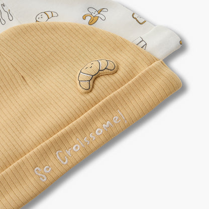 Pack of 2 Juniors Cap with Breakfast Print