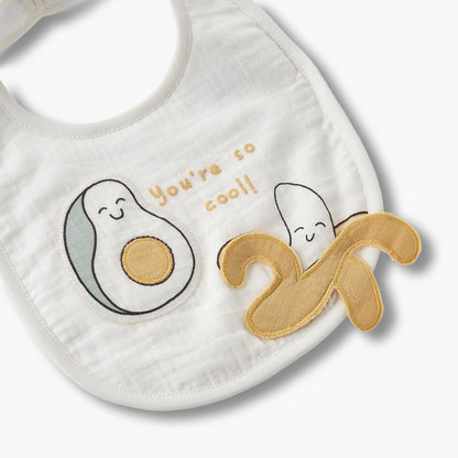 Juniors Baby Bib with Fruit Embroidery