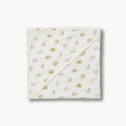 Juniors Receiving Blanket with Breakfast Print