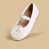 Floral Embellished Ballerina Shoes - White / 20