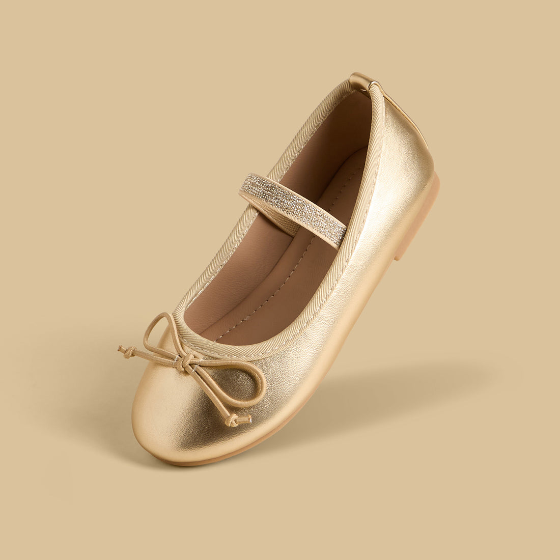 Bow Embellished Ballerina Shoes with Elasticated Strap