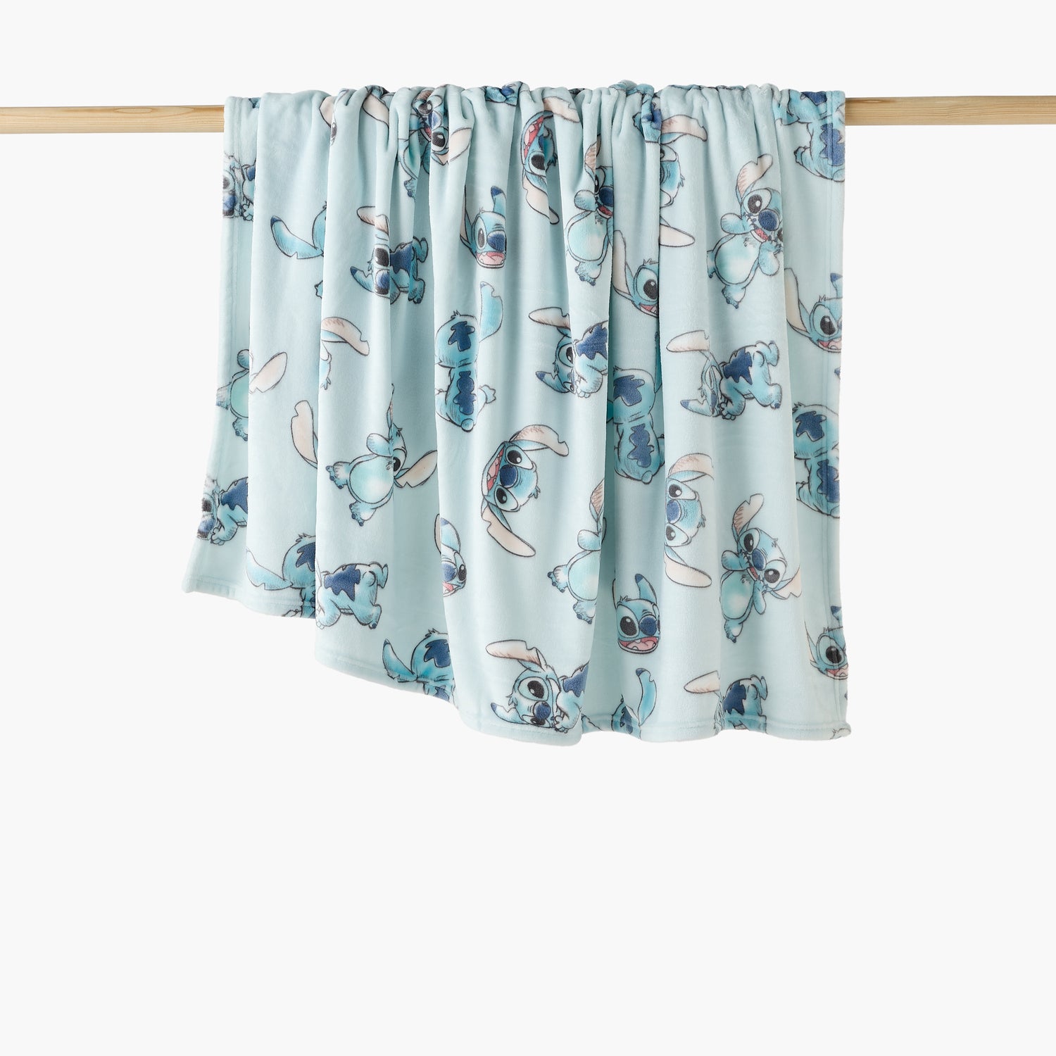 Disney Raschel Blanket with Stitch Print, 150x200 cm - Blue