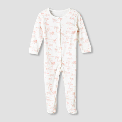 Pack of 3 Juniors Cotton Round Neck Long Sleeve Sleepsuit with Snap Button Closure