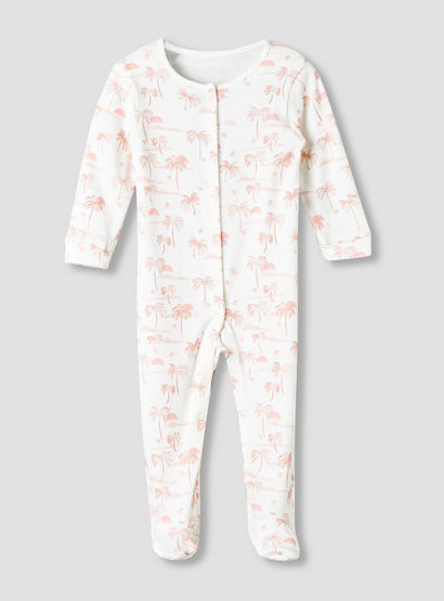 Pack of 3 Juniors Cotton Round Neck Long Sleeve Sleepsuit with Snap Button Closure-baby-girls-clothing-nightwear-sleepsuits-image-2