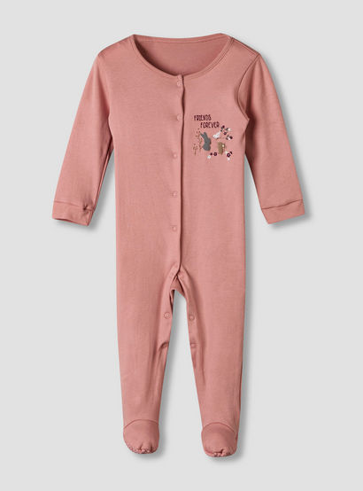 Pack of 3 Juniors Cotton Round Neck Long Sleeve Sleepsuit with Snap Button Closure-baby-girls-clothing-nightwear-sleepsuits-image-3