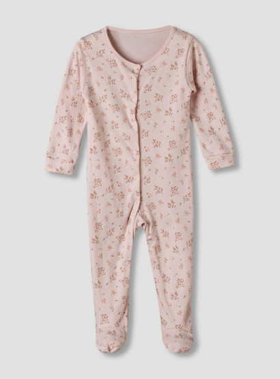 Pack of 3 Juniors Cotton Round Neck Long Sleeve Sleepsuit with Snap Button Closure-baby-girls-clothing-nightwear-sleepsuits-image-5