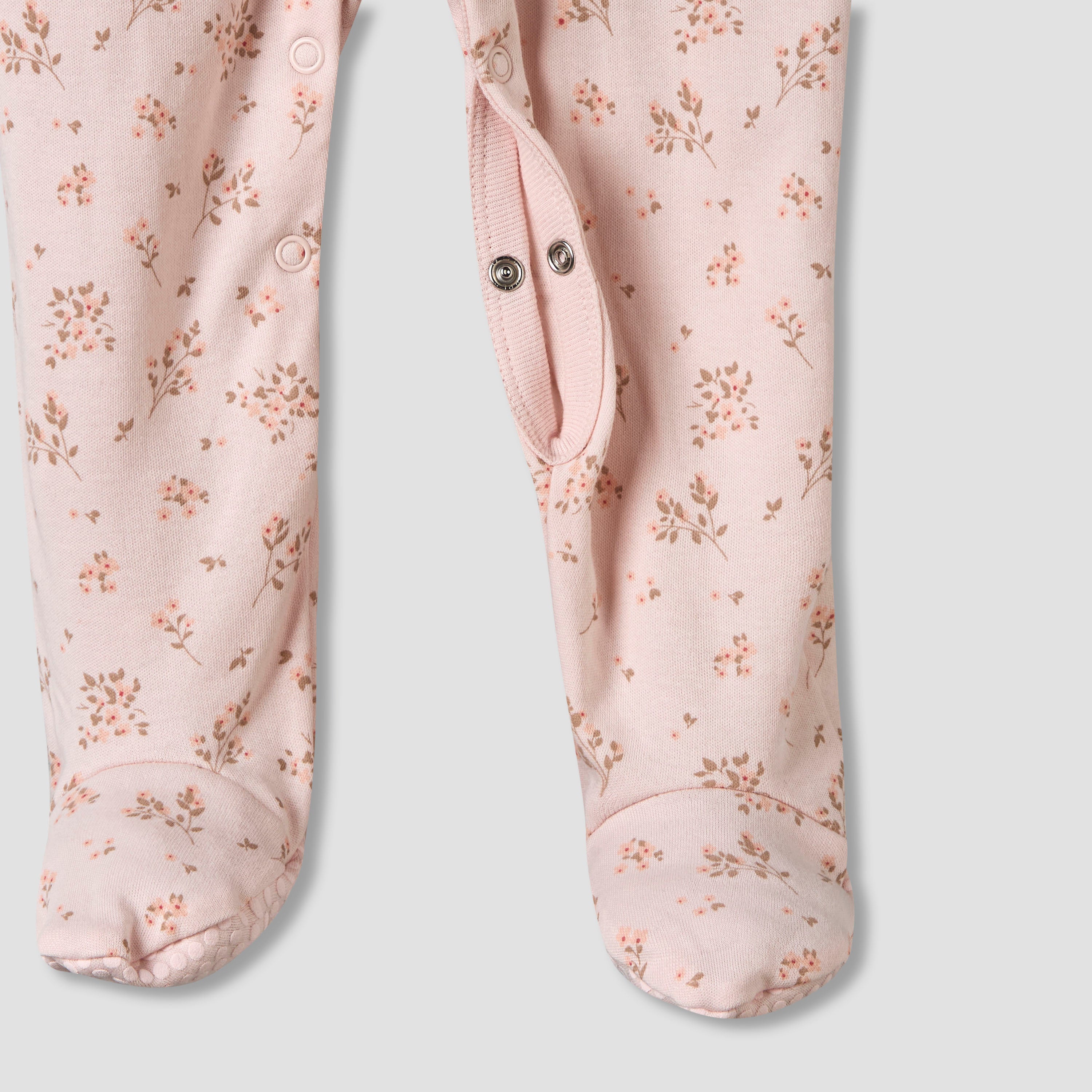 Pack of 3 Juniors Cotton Round Neck Long Sleeve Sleepsuit with Snap Button Closure