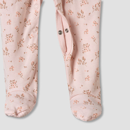 Pack of 3 Juniors Cotton Round Neck Long Sleeve Sleepsuit with Snap Button Closure