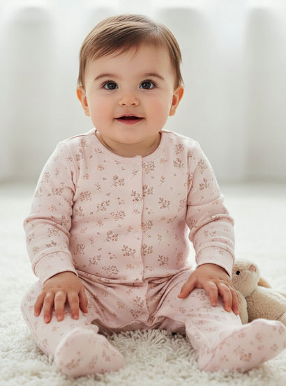 Pack of 3 Juniors Cotton Round Neck Long Sleeve Sleepsuit with Snap Button Closure-baby-girls-clothing-nightwear-sleepsuits-image-2