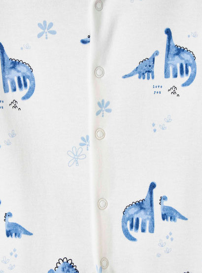 Pack of 3 Juniors Cotton Round Neck Long Sleeve Sleepsuit with Snap Button Closure-baby-boys-clothing-nightwear-sleepsuits-image-6
